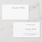 Carte De Visite Script manuscrit moderne sophistiqué intelligent (Devant / Derrière)