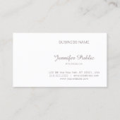 Carte De Visite Script manuscrit moderne sophistiqué intelligent (Dos)