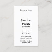 Carte De Visite Script manuscrit noir blanc classique rétro BW (Dos)