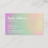 Carte De Visite Script manuscrit Ombre rose jaune moderne (Dos)