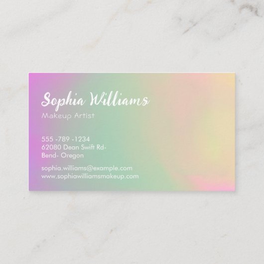 Carte De Visite Script manuscrit Ombre rose jaune moderne (Dos)