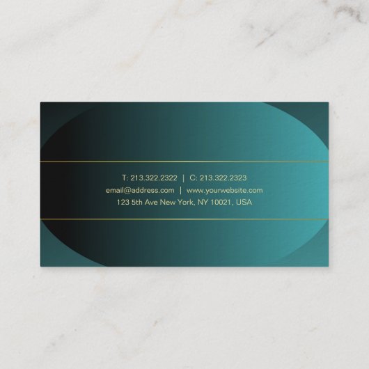 Carte De Visite Script manuscrit Or Design élégant Luxe Chic (Dos)