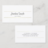 Carte De Visite Script manuscrit Or Design élégant Luxe Chic (Devant / Derrière)