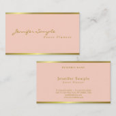 Carte De Visite Script manuscrit Pink Gold Moderne élégant Salon (Devant / Derrière)