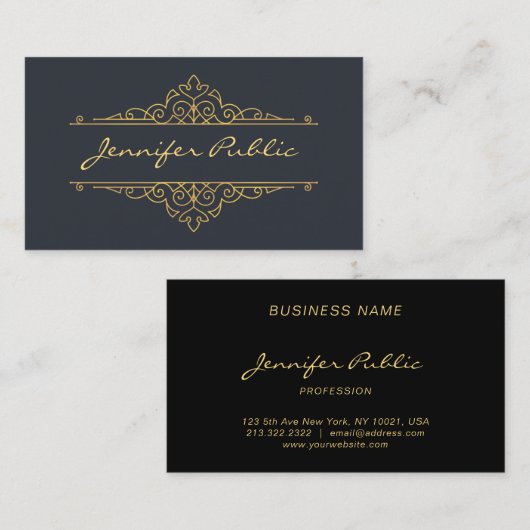 Carte De Visite Script manuscrit Professionnel Élégant Plain (Devant / Derrière)