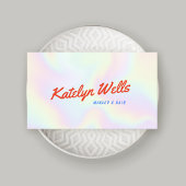 Carte De Visite Script manuscrit rétro Beauté Holographique