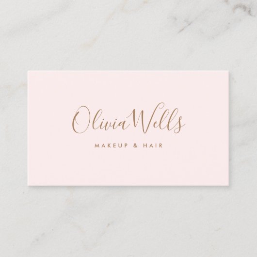 Carte De Visite Script manuscrit rose clair simple médias sociaux (Devant)