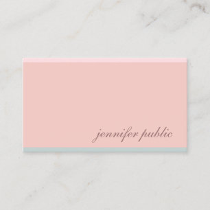Carte De Visite Script manuscrit rose Vert moderne Simple tendance