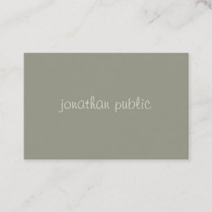 Carte De Visite Script manuscrit Simple Modish Élégant Vert Top