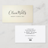 Carte De Visite Script manuscrit Social Pale Yellow Gradient (Devant / Derrière)