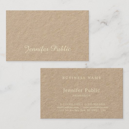 Carte De Visite Script manuscrit sophistiqué Attrayant unique (Devant / Derrière)