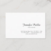 Carte De Visite Script manuscrit sophistiqué Moderne Simple (Dos)