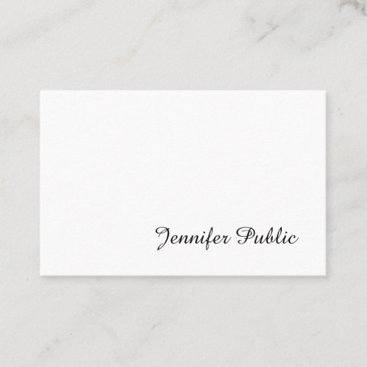 Carte De Visite Script manuscrit sophistiqué Moderne Simple (Devant)