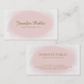 Carte De Visite Script manuscrit tendance Blush Pink Gold Design (Devant / Derrière)