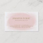 Carte De Visite Script manuscrit tendance Blush Pink Gold Design (Dos)