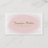 Carte De Visite Script manuscrit tendance Blush Pink Gold Design (Devant)