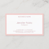 Carte De Visite Script manuscrit tendance moderne rose rose blanc (Dos)