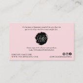 Carte De Visite Script Merci moderne petite marque | Rose (Dos)