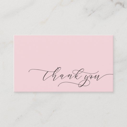 Carte De Visite Script Merci moderne petite marque | Rose (Devant)