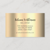 Carte De Visite Script métal moderne Sophistiqué Or (Dos)