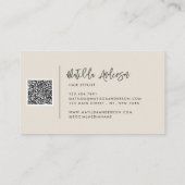 Carte De Visite Script minimal de création QR CODE (Dos)