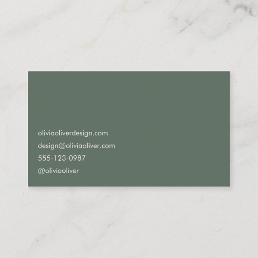 Carte De Visite Script minimal de taille foncée Calligraphie chic (Dos)