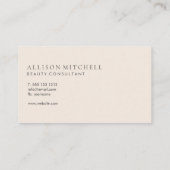Carte De Visite Script Minimal Ivory Spa Bien-être Esthéticienne (Dos)