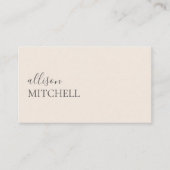 Carte De Visite Script Minimal Ivory Spa Bien-être Esthéticienne (Devant)