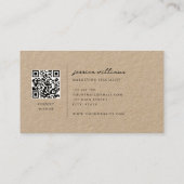 Carte De Visite Script minimal Kraft professionnel (Dos)