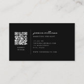 Carte De Visite Script minimal noir et blanc professionnel (Dos)
