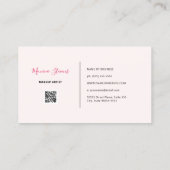 Carte De Visite Script Minimal Sourcil Lash Rose (Dos)