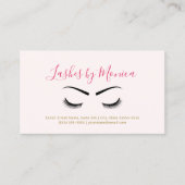 Carte De Visite Script Minimal Sourcil Lash Rose (Devant)