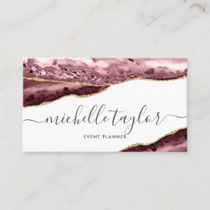 Carte De Visite Script minimaliste de signature d'agate violet mod