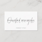 Carte De Visite Script minimaliste moderne (Devant)