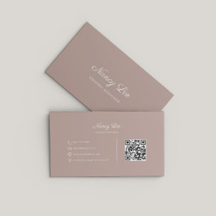 Carte De Visite Script minimaliste moderne élégant Code QR
