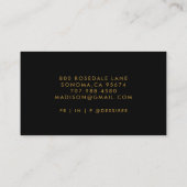 Carte De Visite Script minimaliste moderne en or noir (Dos)