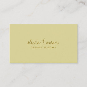 Carte De Visite Script minimaliste moderne manuscrit Pastel Jaune