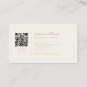 Carte De Visite Script minime d'ivoire et de bronzage professionne (Dos)