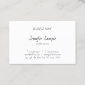 Carte De Visite Script Modèle simple professionnel (Dos)
