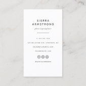 Carte De Visite Script Modern Typography Photographe Code QR (Dos)