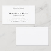 Carte De Visite Script moderne à main libre Élégant Simple Plain T (Devant / Derrière)