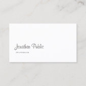 Carte De Visite Script moderne à main libre Sophistiqué Clean Plai (Devant)