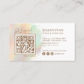 Carte De Visite Script moderne Abstrait Aquarelle brosse (Dos)