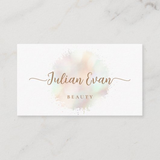 Carte De Visite Script moderne Abstrait Aquarelle brosse (Devant)