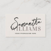 Carte De Visite Script moderne calligraphie nom élégant feminine (Devant)
