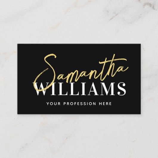 Carte De Visite Script moderne calligraphie nom élégant feminine (Devant)