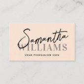 Carte De Visite Script moderne calligraphie nom élégant feminine (Devant)