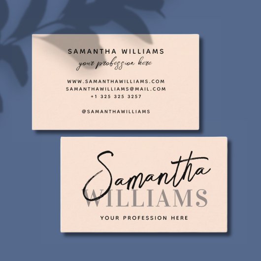 Carte De Visite Script moderne calligraphie nom élégant feminine