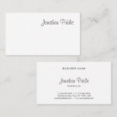Carte De Visite Script moderne Cool professionnel Simple Plain Top (Devant / Derrière)