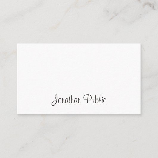 Carte De Visite Script moderne créatif Propre Professionnel tendan (Devant)